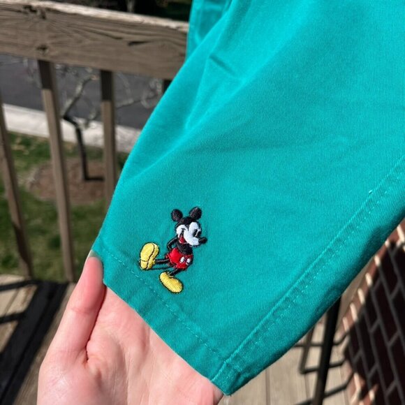 Vintage Disney Fashion Mickey Mouse Green Shorts Men's 36 - Picture 2 of 6